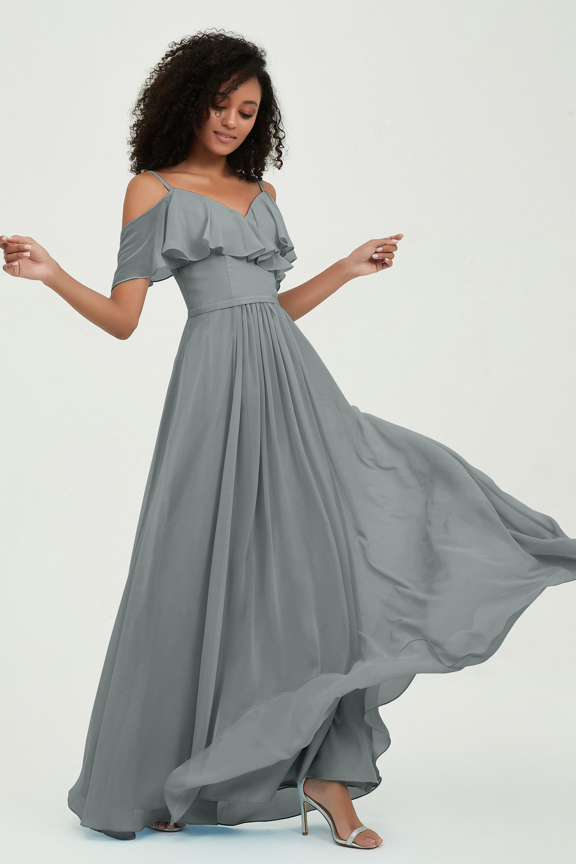 floor-length bridesmaid dress chiffon a line off the shoulder formal evening dresses gowns