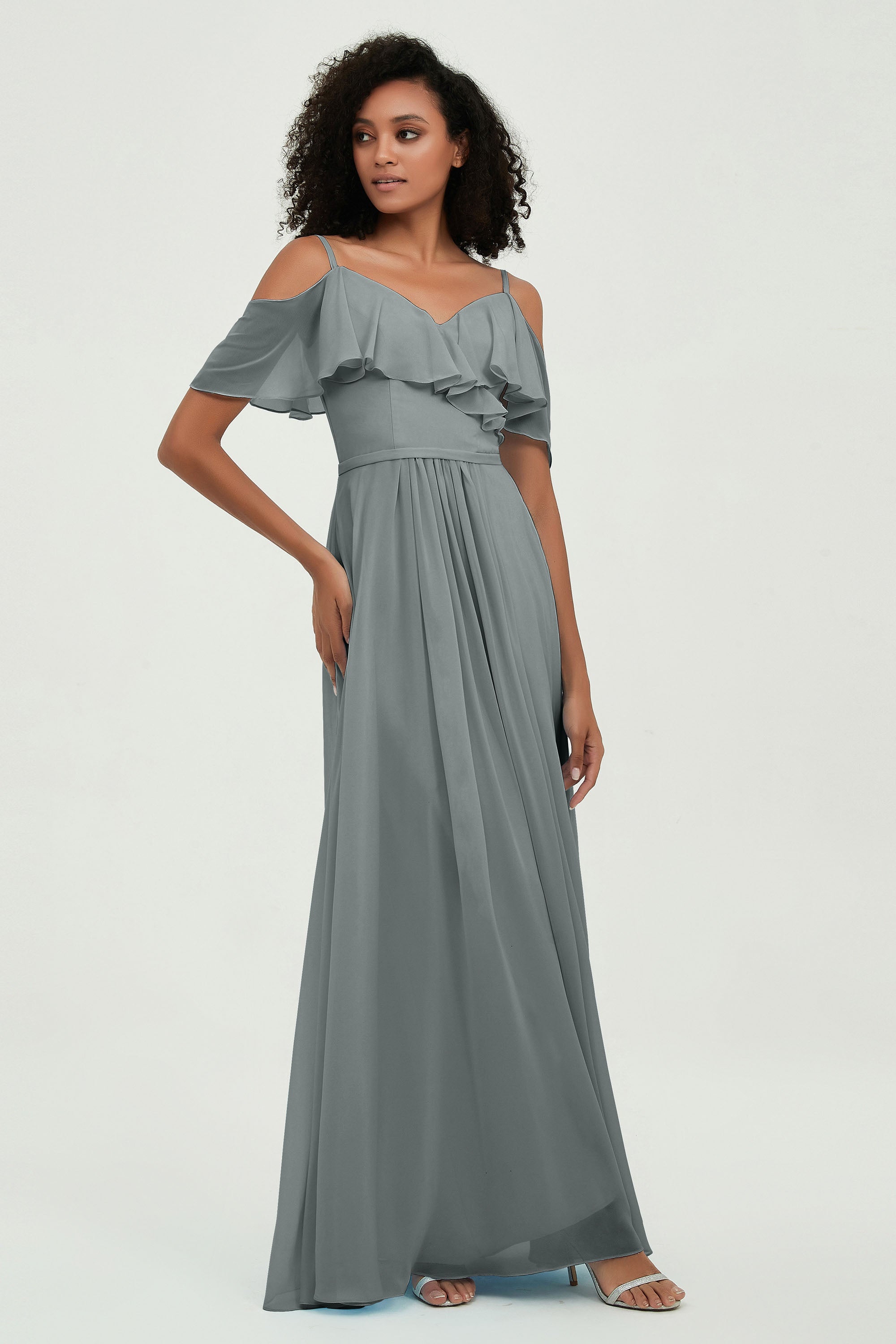 floor-length bridesmaid dress chiffon a line off the shoulder formal evening dresses gowns
