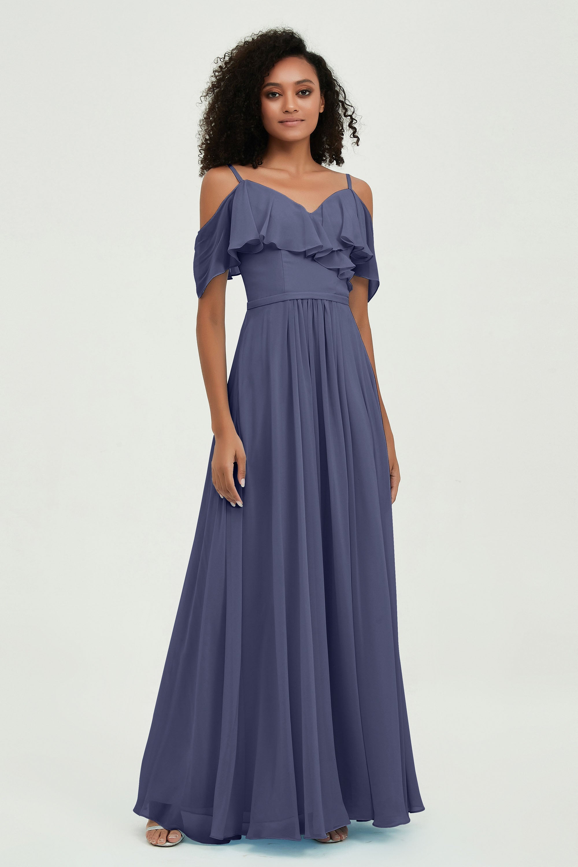 floor-length bridesmaid dress chiffon a line off the shoulder formal evening dresses gowns