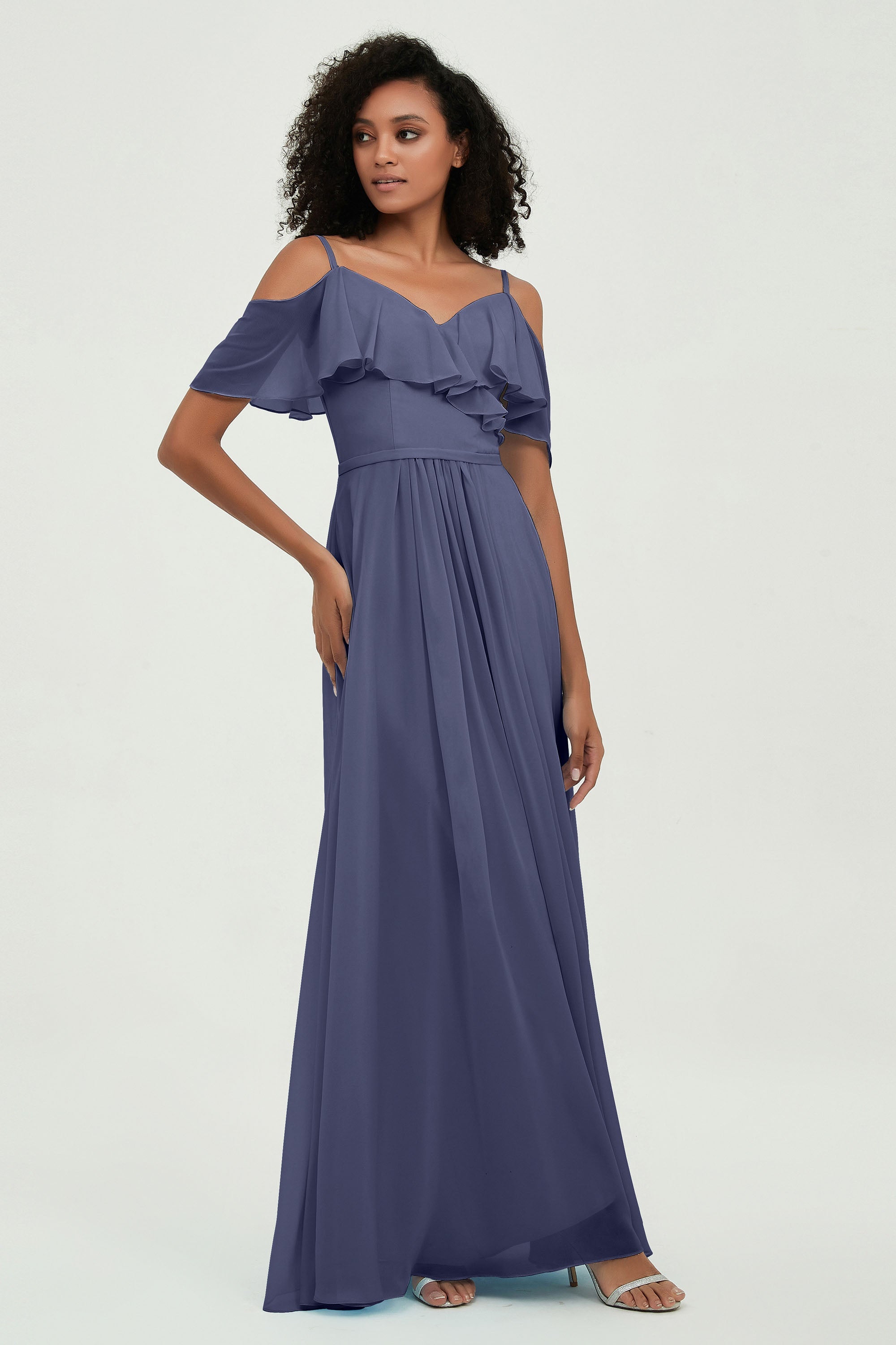 floor-length bridesmaid dress chiffon a line off the shoulder formal evening dresses gowns