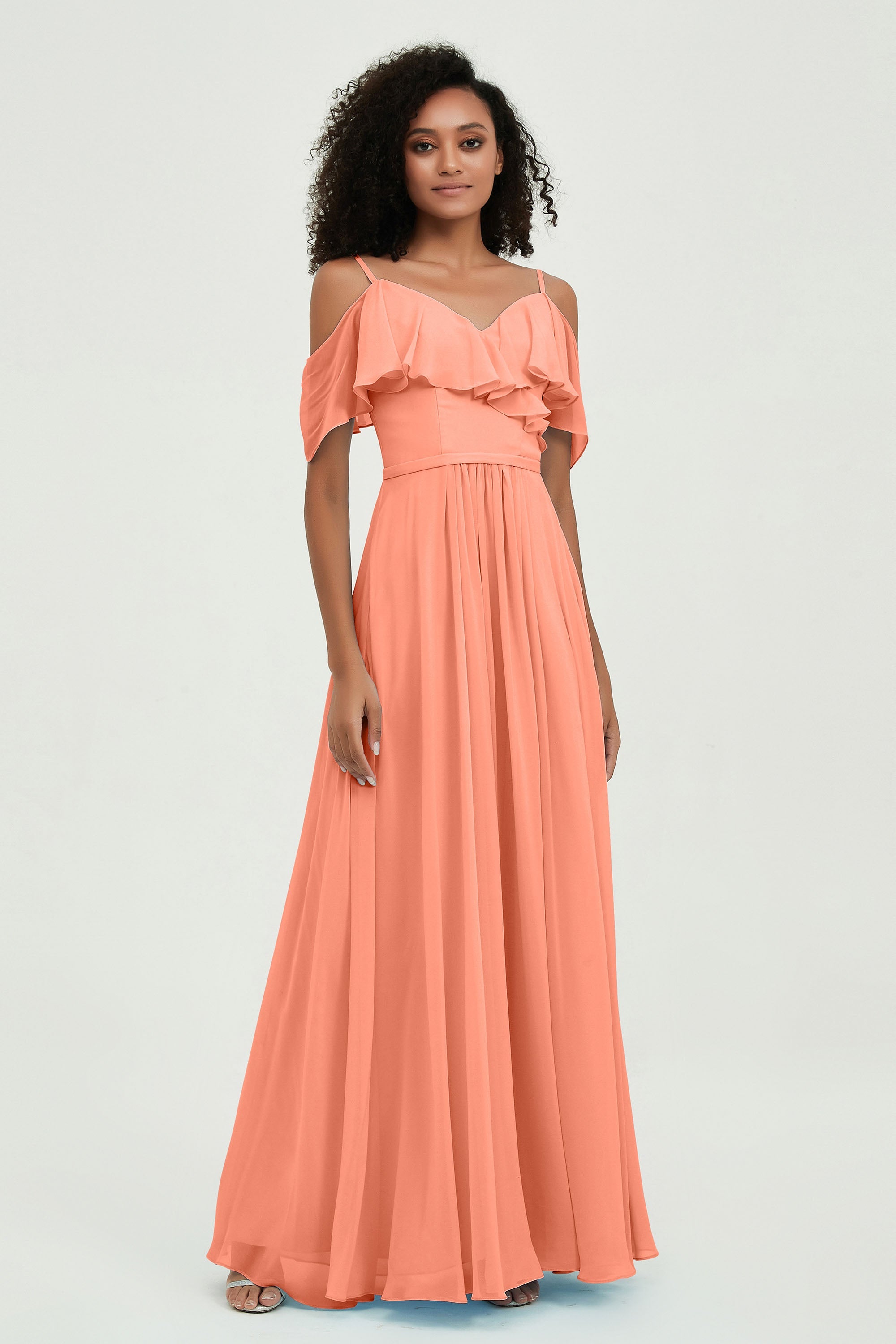 floor-length bridesmaid dress chiffon a line off the shoulder formal evening dresses gowns