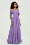 floor-length bridesmaid dress chiffon a line off the shoulder formal evening dresses gowns
