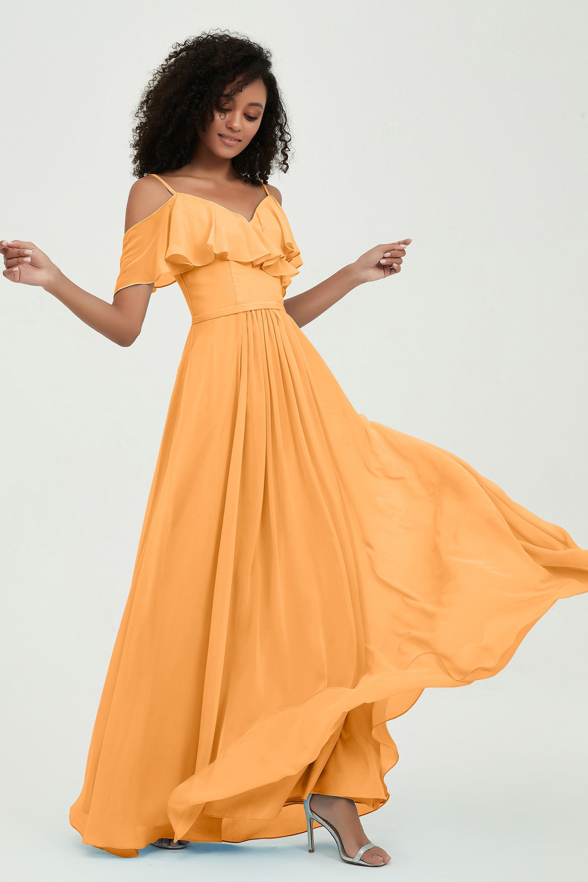 floor-length bridesmaid dress chiffon a line off the shoulder formal evening dresses gowns