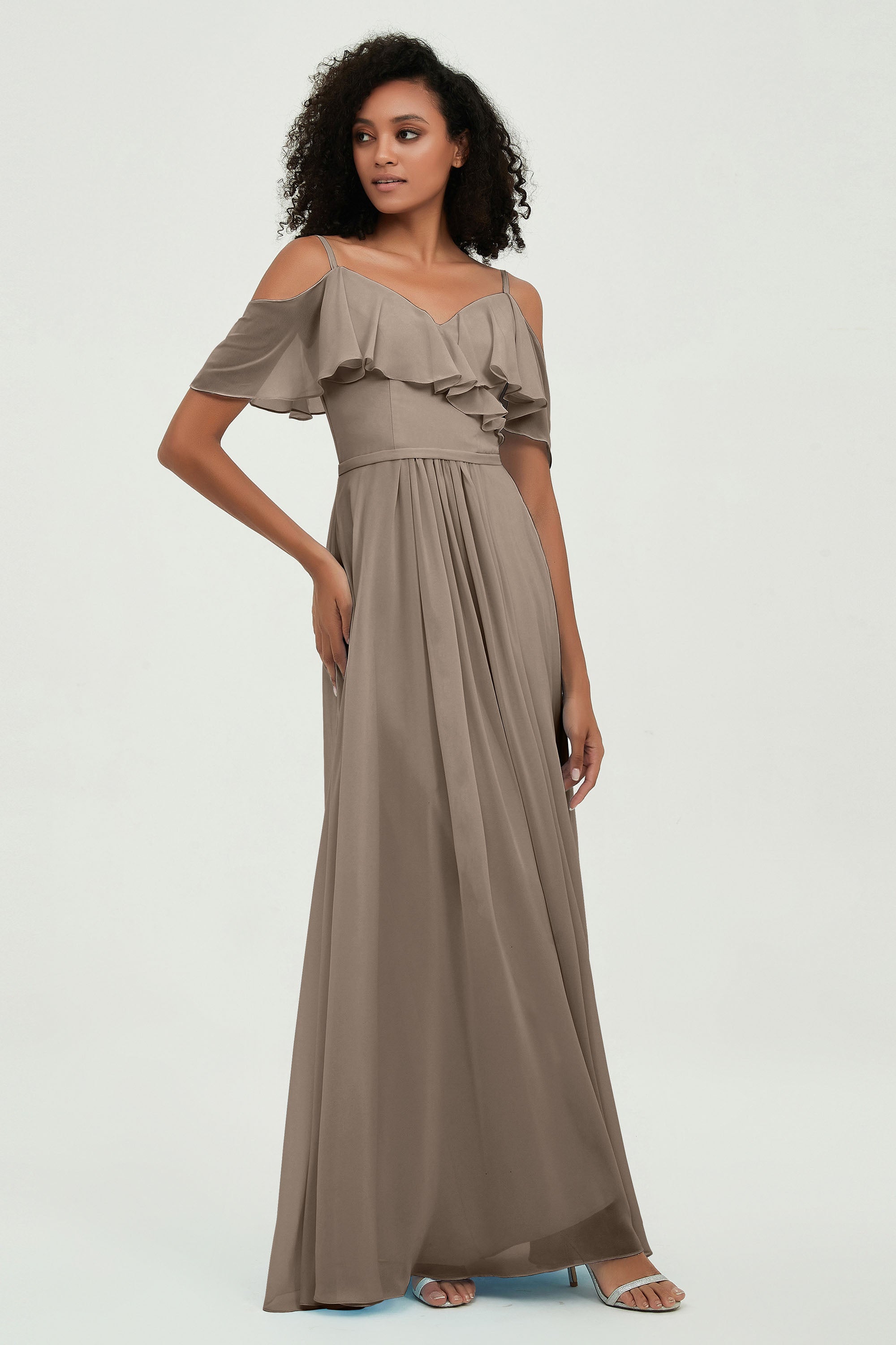 floor-length bridesmaid dress chiffon a line off the shoulder formal evening dresses gowns
