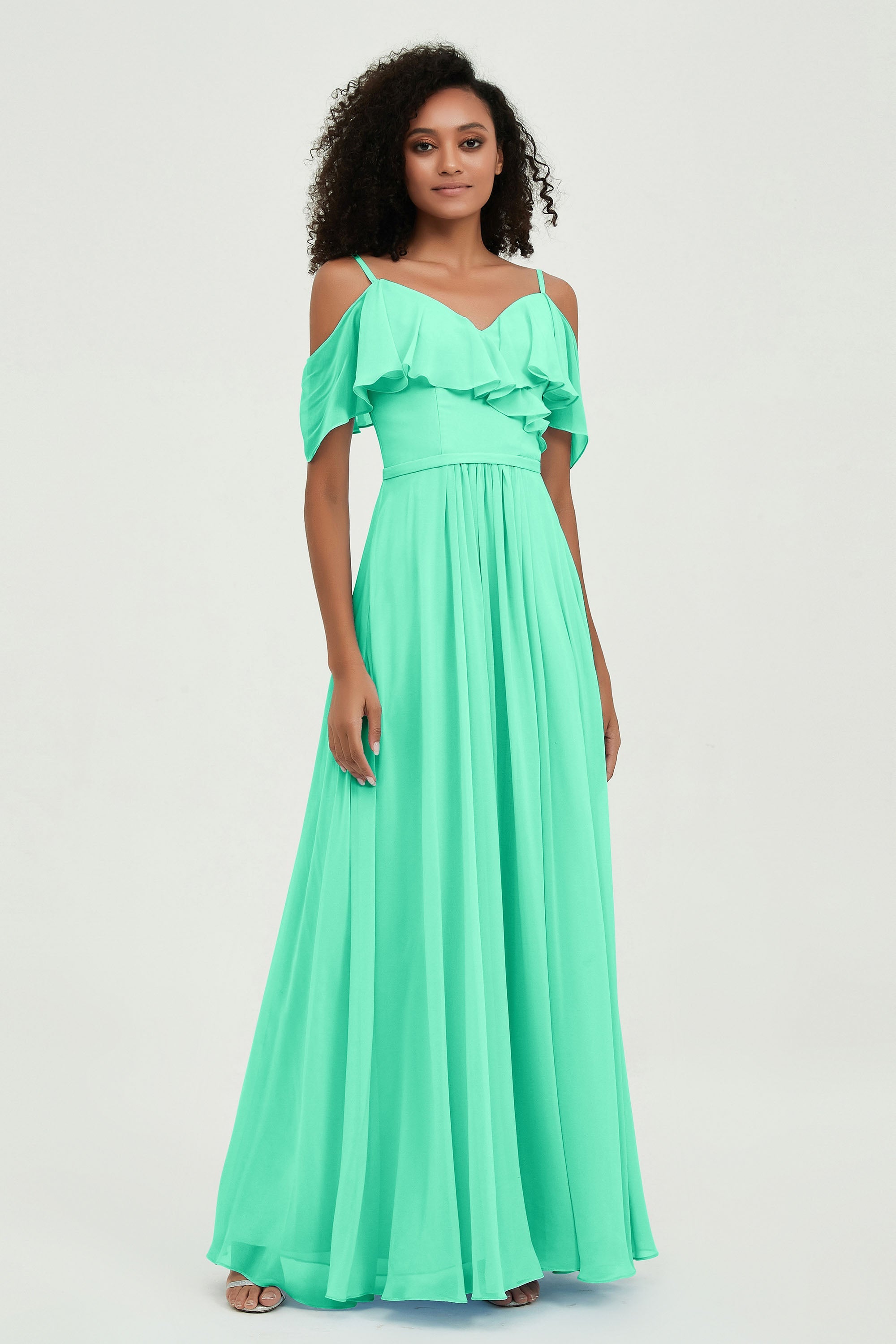 floor-length bridesmaid dress chiffon a line off the shoulder formal evening dresses gowns