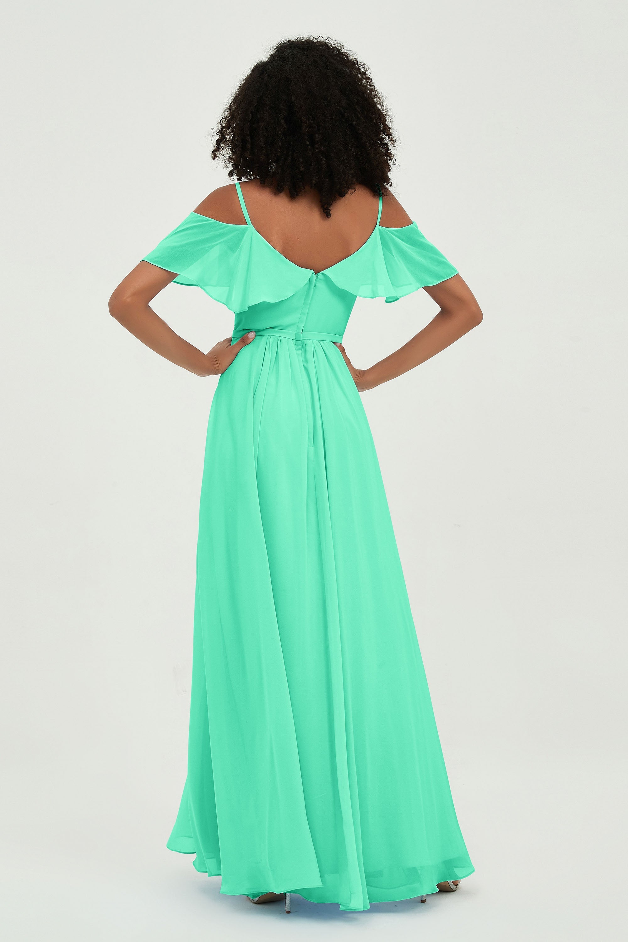 floor-length bridesmaid dress chiffon a line off the shoulder formal evening dresses gowns