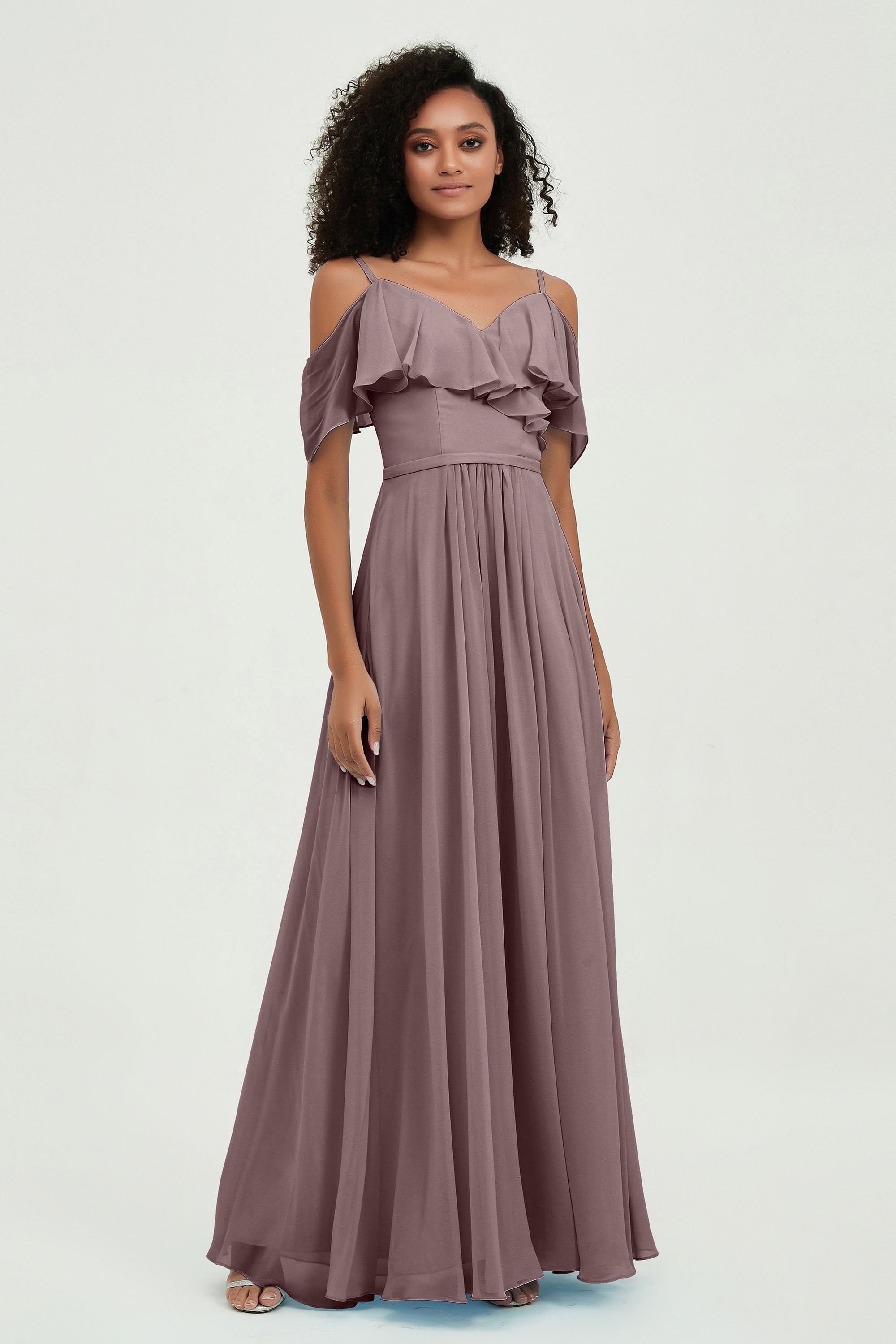 floor-length bridesmaid dress chiffon a line off the shoulder formal evening dresses gowns