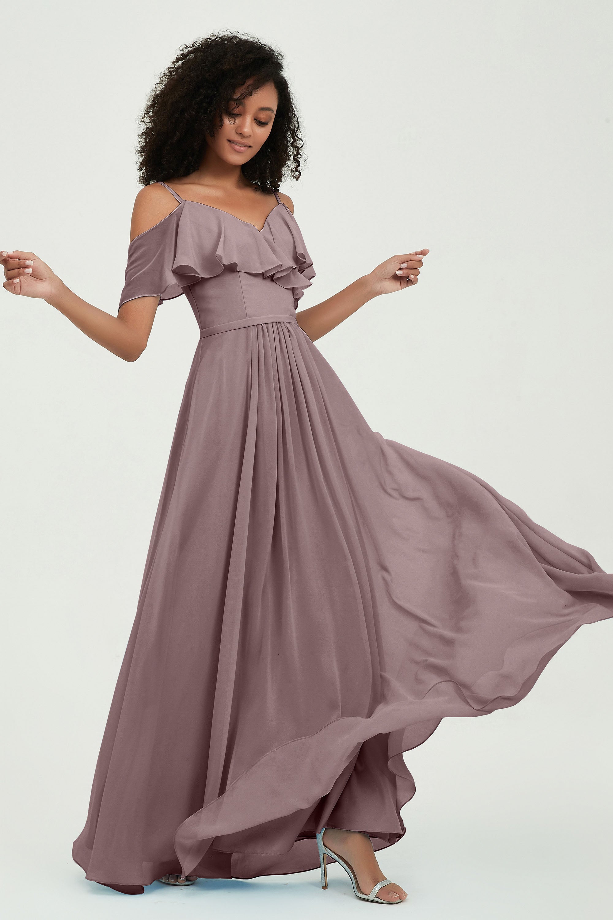 floor-length bridesmaid dress chiffon a line off the shoulder formal evening dresses gowns
