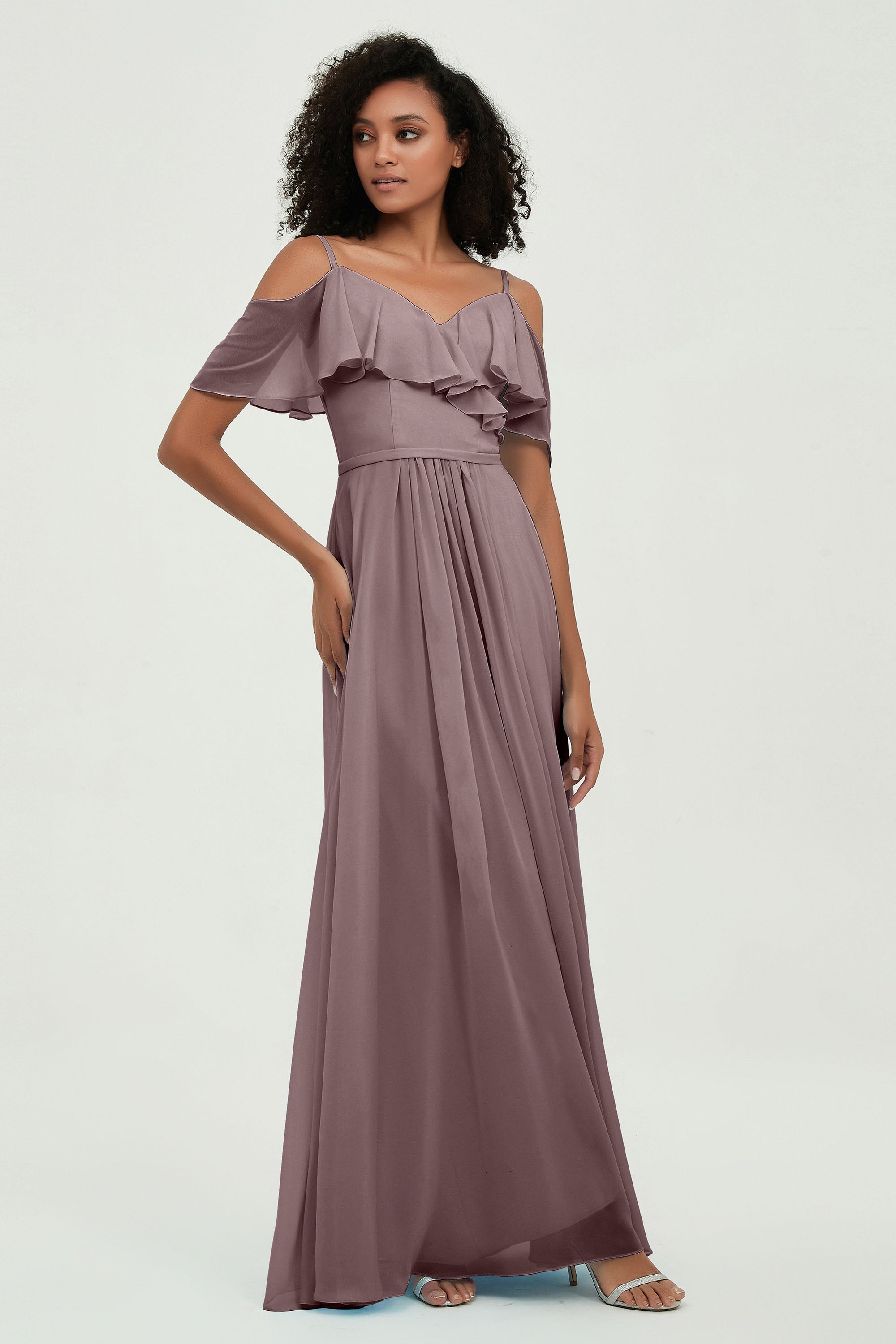 floor-length bridesmaid dress chiffon a line off the shoulder formal evening dresses gowns