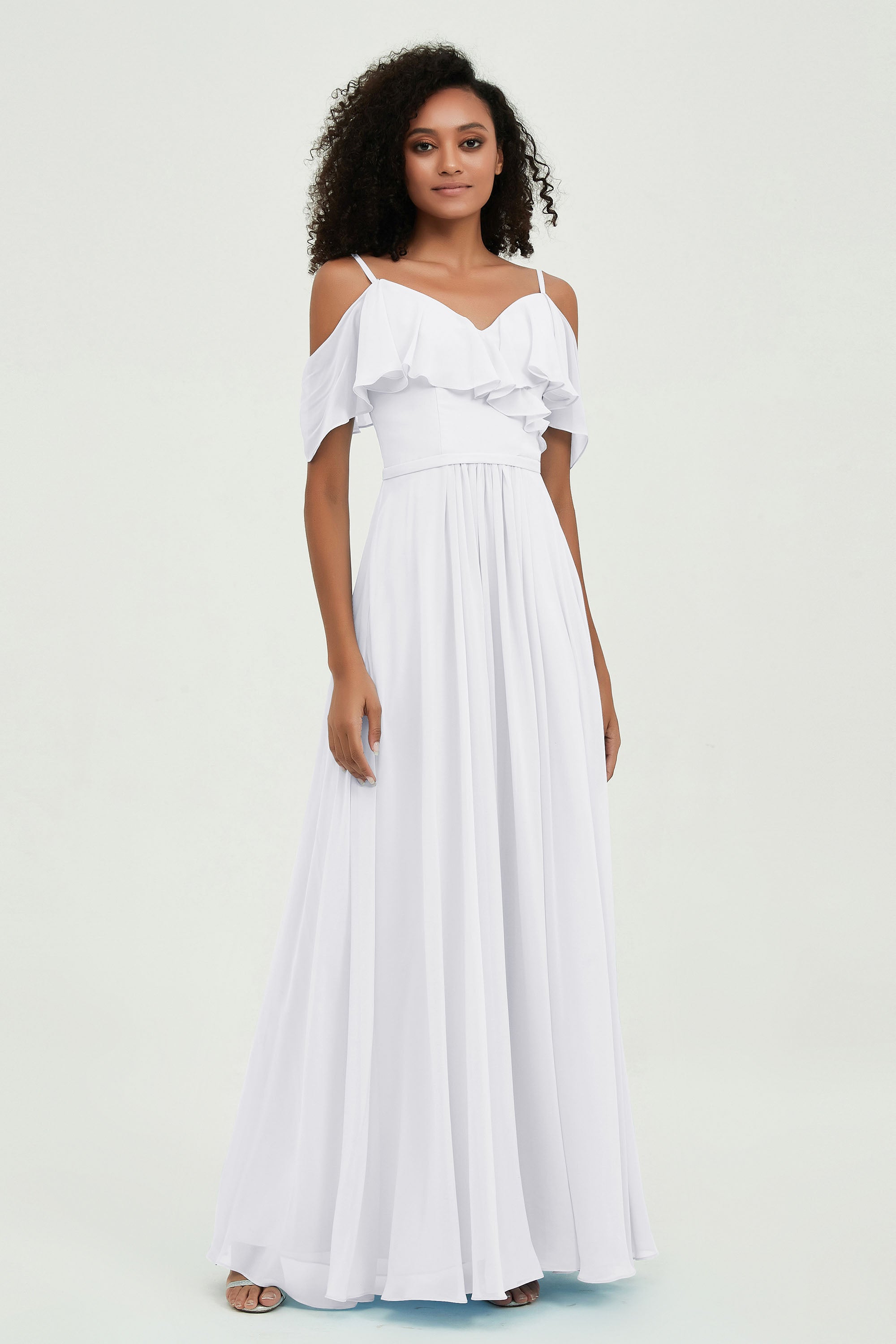 floor-length bridesmaid dress chiffon a line off the shoulder formal evening dresses gowns