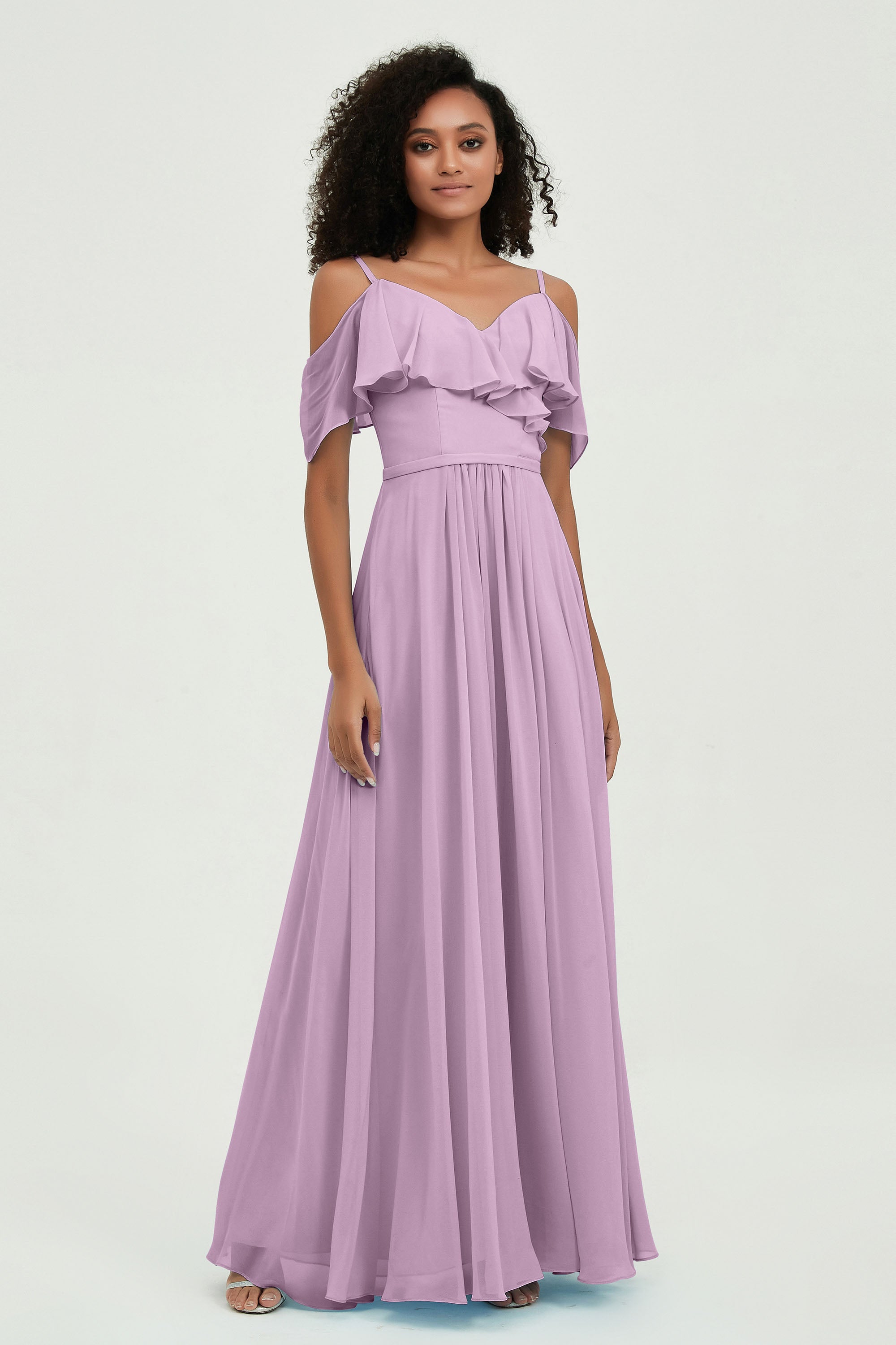 floor-length bridesmaid dress chiffon a line off the shoulder formal evening dresses gowns