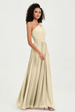 One Shoulder Flutter Sleeves Chiffon Bridesmaid Dress Plus Size Formal Evening Dresses