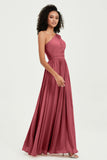 One Shoulder Flutter Sleeves Chiffon Bridesmaid Dress Plus Size Formal Evening Dresses