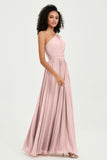 One Shoulder Flutter Sleeves Chiffon Bridesmaid Dress Plus Size Formal Evening Dresses