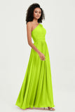 One Shoulder Flutter Sleeves Chiffon Bridesmaid Dress Plus Size Formal Evening Dresses