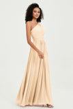 One Shoulder Flutter Sleeves Chiffon Bridesmaid Dress Plus Size Formal Evening Dresses