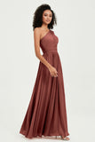 One Shoulder Flutter Sleeves Chiffon Bridesmaid Dress Plus Size Formal Evening Dresses