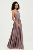 One Shoulder Flutter Sleeves Chiffon Bridesmaid Dress Plus Size Formal Evening Dresses
