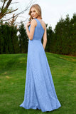One Shoulder Sleeveless Lace Formal Evening Dresses Sash Ruched Bridesmaid Party Gowns