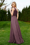 One Shoulder Sleeveless Lace Formal Evening Dresses Sash Ruched Bridesmaid Party Gowns