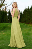 One Shoulder Sleeveless Lace Formal Evening Dresses Sash Ruched Bridesmaid Party Gowns