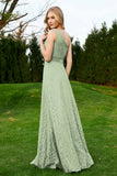 One Shoulder Sleeveless Lace Formal Evening Dresses Sash Ruched Bridesmaid Party Gowns