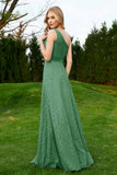 One Shoulder Sleeveless Lace Formal Evening Dresses Sash Ruched Bridesmaid Party Gowns