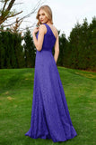 One Shoulder Sleeveless Lace Formal Evening Dresses Sash Ruched Bridesmaid Party Gowns
