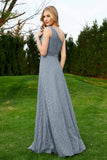 One Shoulder Sleeveless Lace Formal Evening Dresses Sash Ruched Bridesmaid Party Gowns