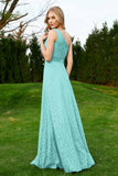One Shoulder Sleeveless Lace Formal Evening Dresses Sash Ruched Bridesmaid Party Gowns