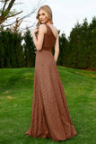 One Shoulder Sleeveless Lace Formal Evening Dresses Sash Ruched Bridesmaid Party Gowns
