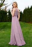 One Shoulder Sleeveless Lace Formal Evening Dresses Sash Ruched Bridesmaid Party Gowns