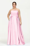 Strapless Satin A Line Princess Dress Rhinestone Ruched Formal Evening Prom Party Dresses