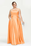Strapless Satin A Line Princess Dress Rhinestone Ruched Formal Evening Prom Party Dresses