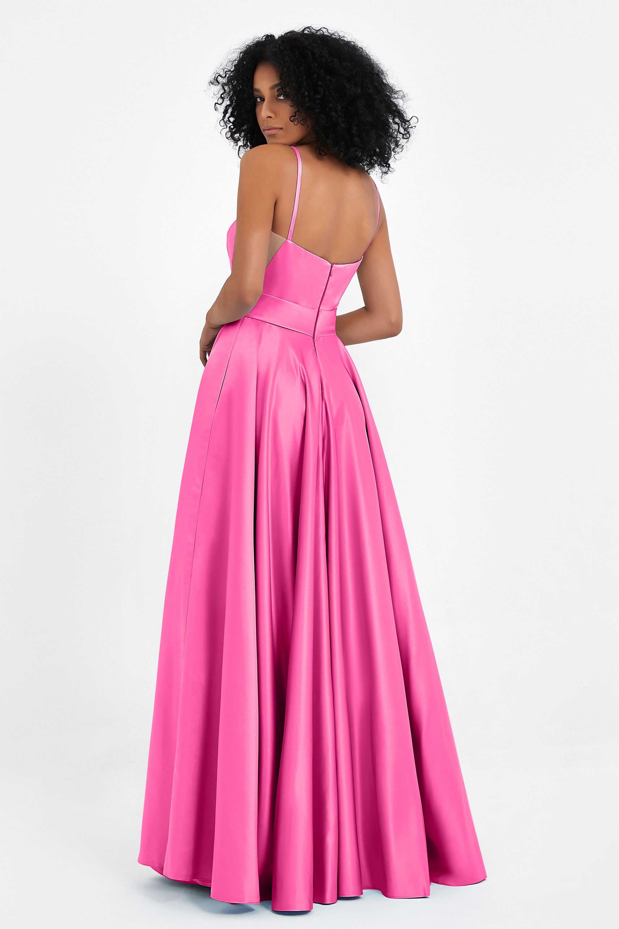 Spaghetti Straps Satin Ball Prom Gowns Long Formal Evening Party Gowns Dresses