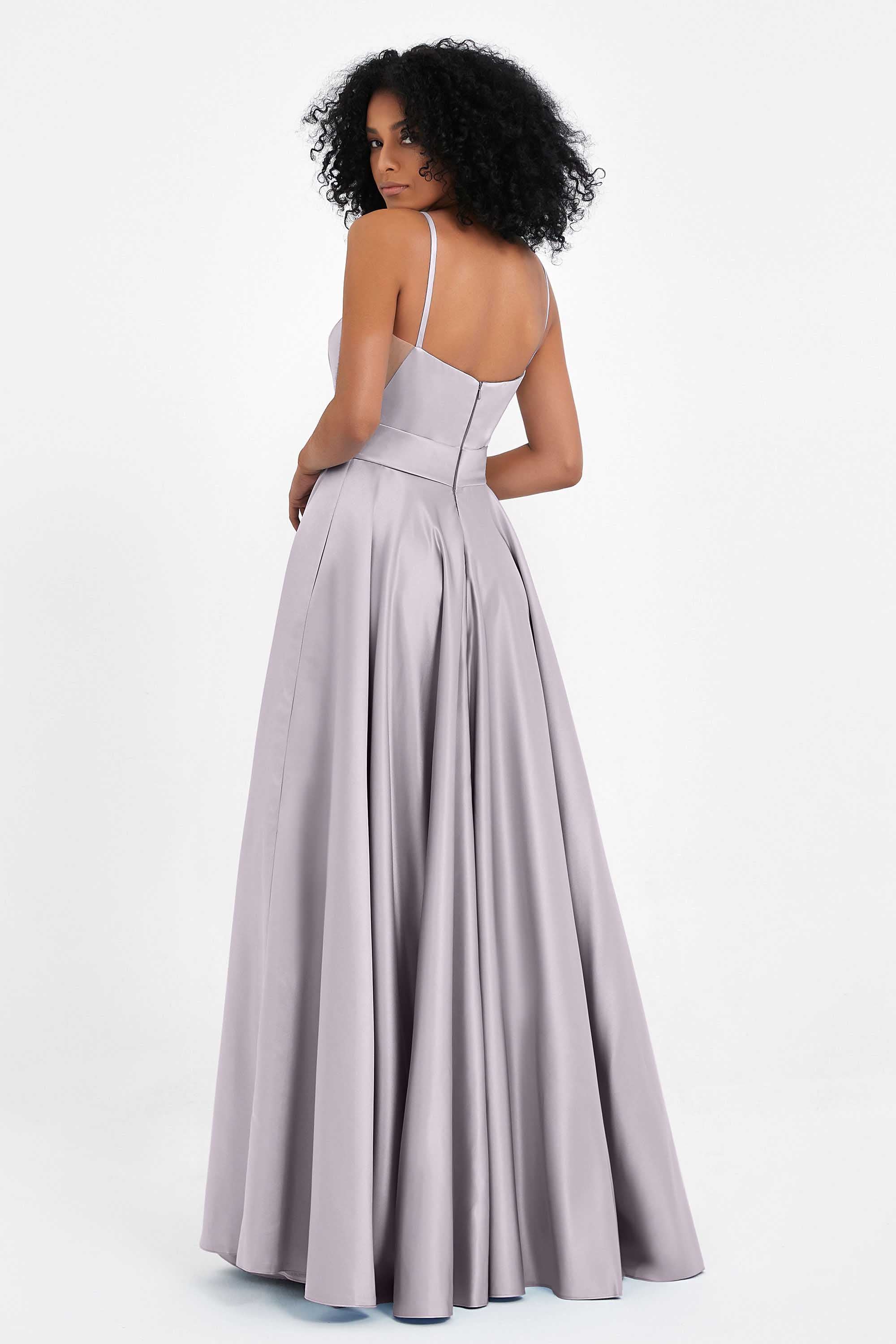 Spaghetti Straps Satin Ball Prom Gowns Long Formal Evening Party Gowns Dresses