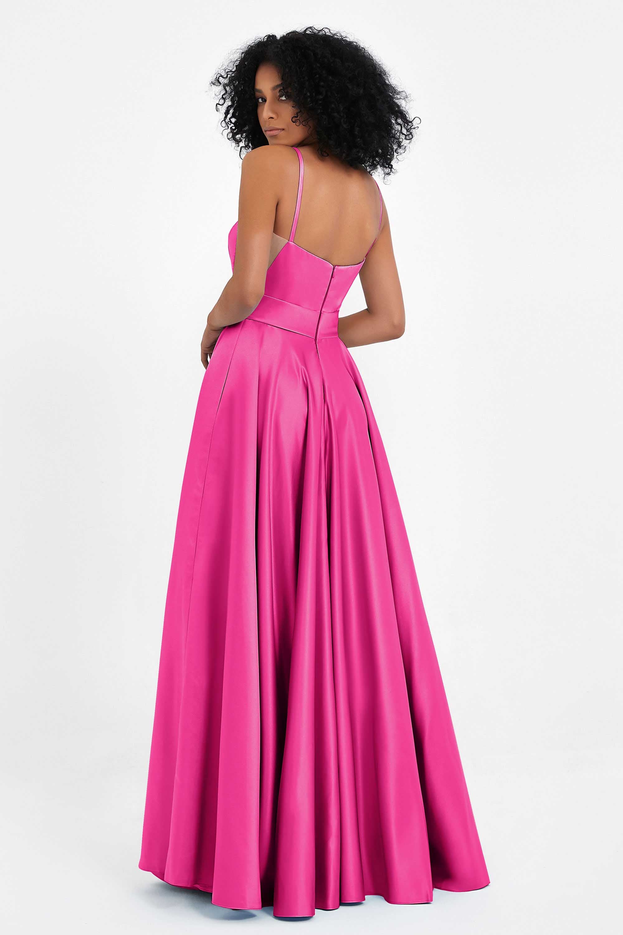 Spaghetti Straps Satin Ball Prom Gowns Long Formal Evening Party Gowns Dresses