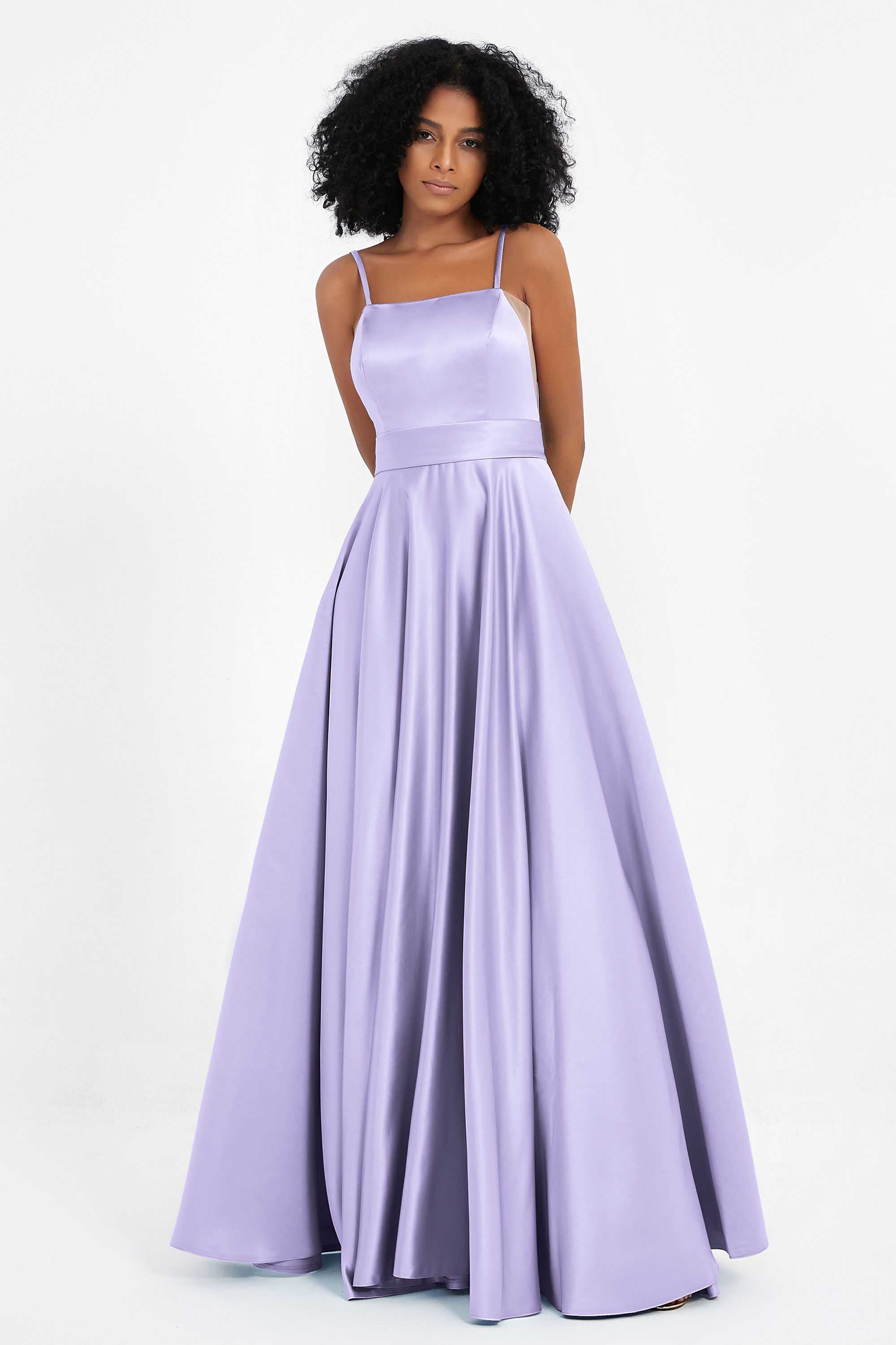 Spaghetti Straps Satin Ball Prom Gowns Long Formal Evening Party Gowns Dresses