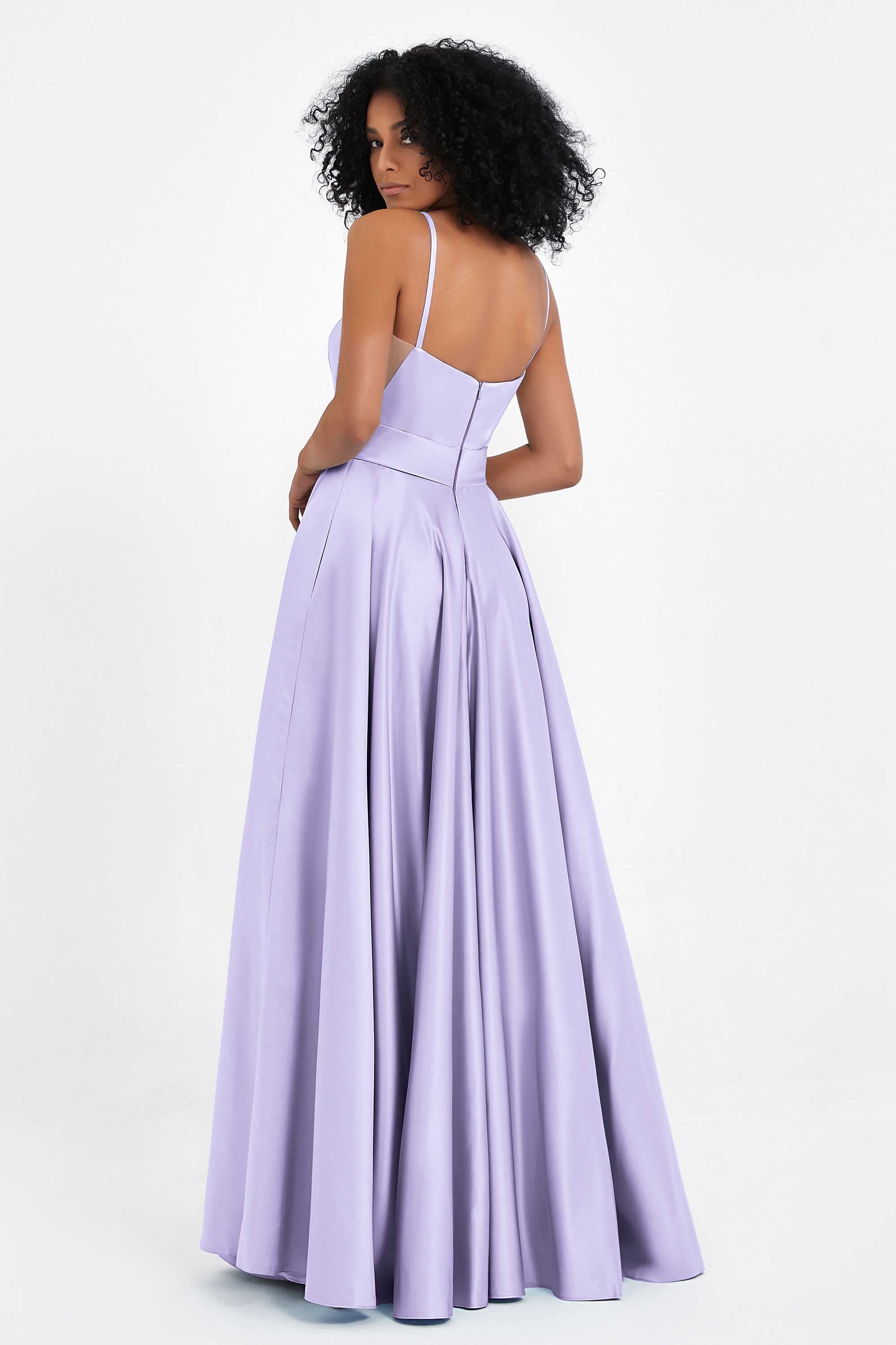 Spaghetti Straps Satin Ball Prom Gowns Long Formal Evening Party Gowns Dresses