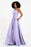 Spaghetti Straps Satin Ball Prom Gowns Long Formal Evening Party Gowns Dresses