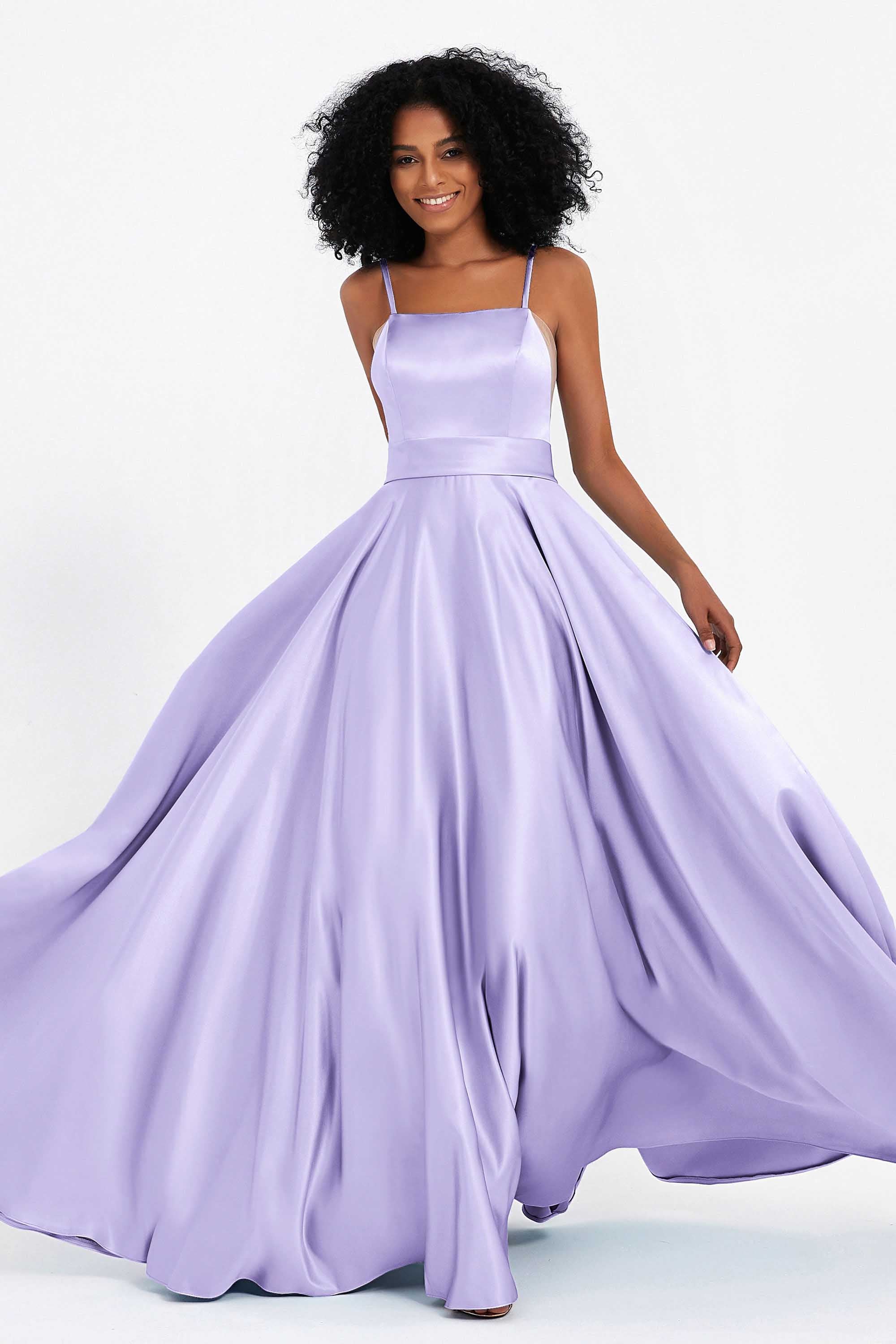 Spaghetti Straps Satin Ball Prom Gowns Long Formal Evening Party Gowns Dresses