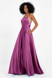 Spaghetti Straps Satin Ball Prom Gowns Long Formal Evening Party Gowns Dresses