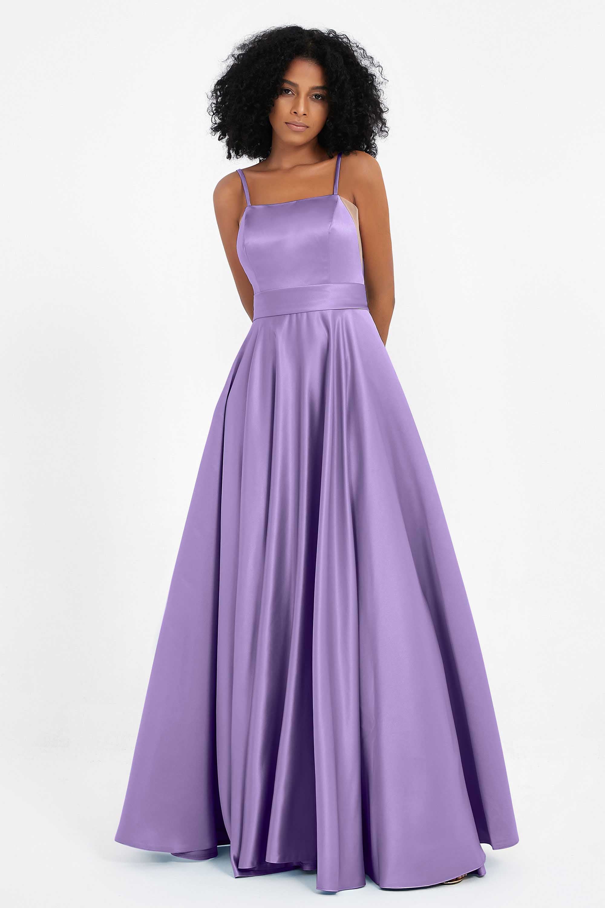 Spaghetti Straps Satin Ball Prom Gowns Long Formal Evening Party Gowns Dresses