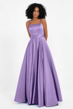 Spaghetti Straps Satin Ball Prom Gowns Long Formal Evening Party Gowns Dresses