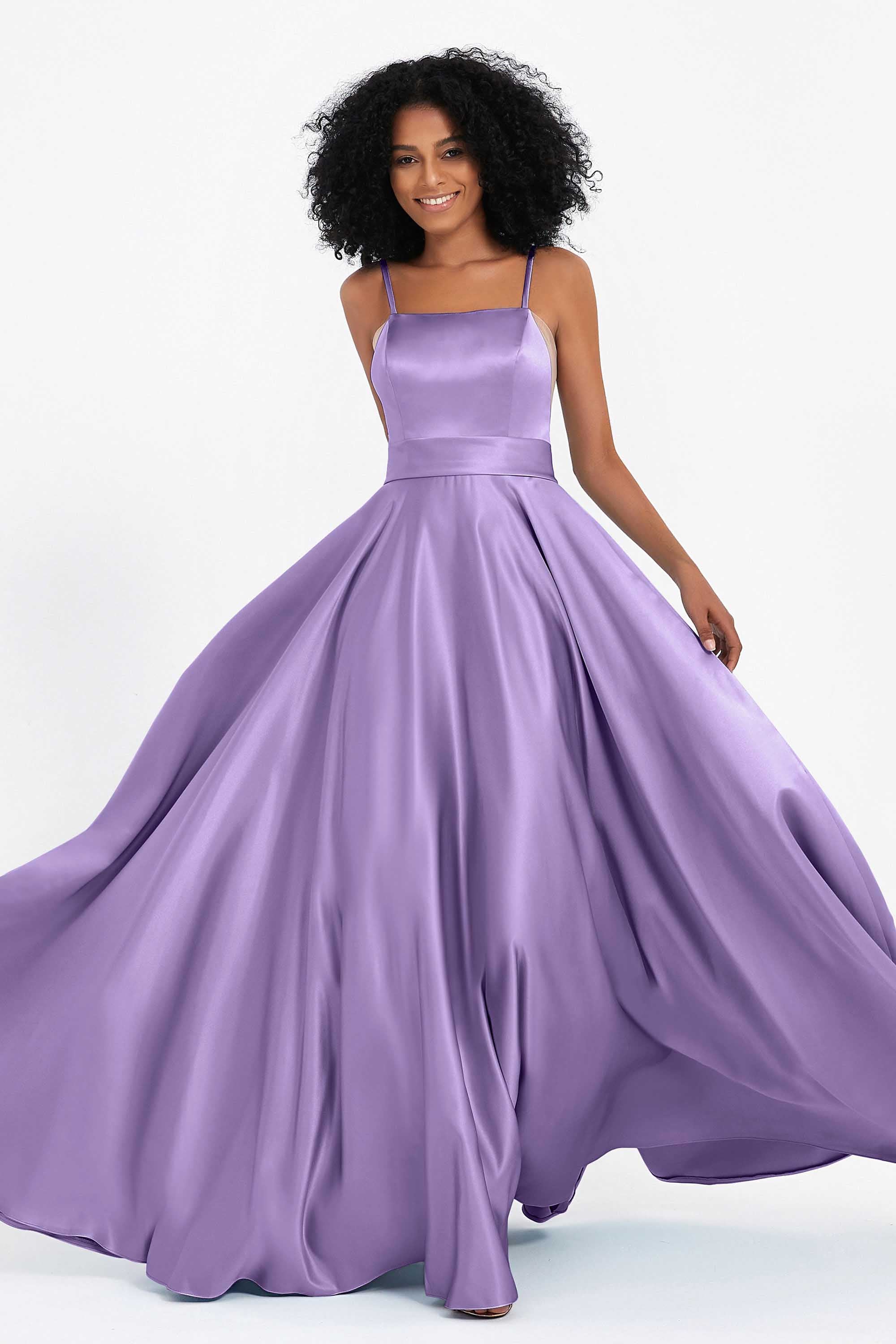 Spaghetti Straps Satin Ball Prom Gowns Long Formal Evening Party Gowns Dresses