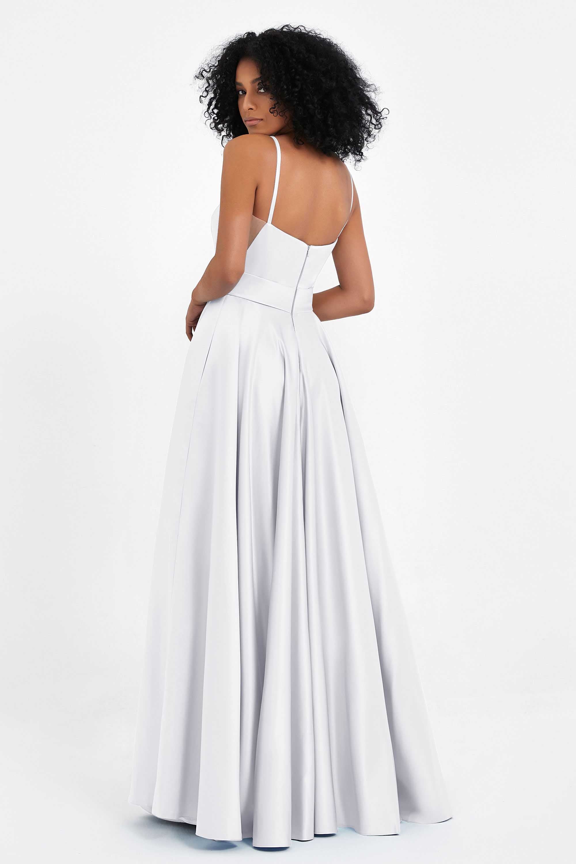 Spaghetti Straps Satin Ball Prom Gowns Long Formal Evening Party Gowns Dresses
