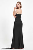 One Shoulder Satin Pleated Formal Evening Dress Sheath Prom Party Gowns
