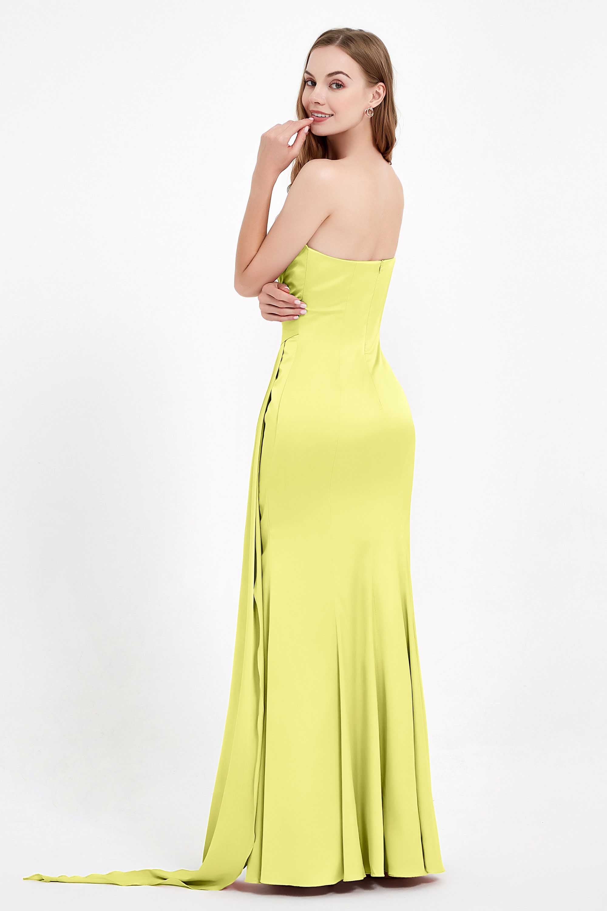 One Shoulder Satin Pleated Formal Evening Dress Sheath Prom Party Gowns