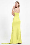 One Shoulder Satin Pleated Formal Evening Dress Sheath Prom Party Gowns