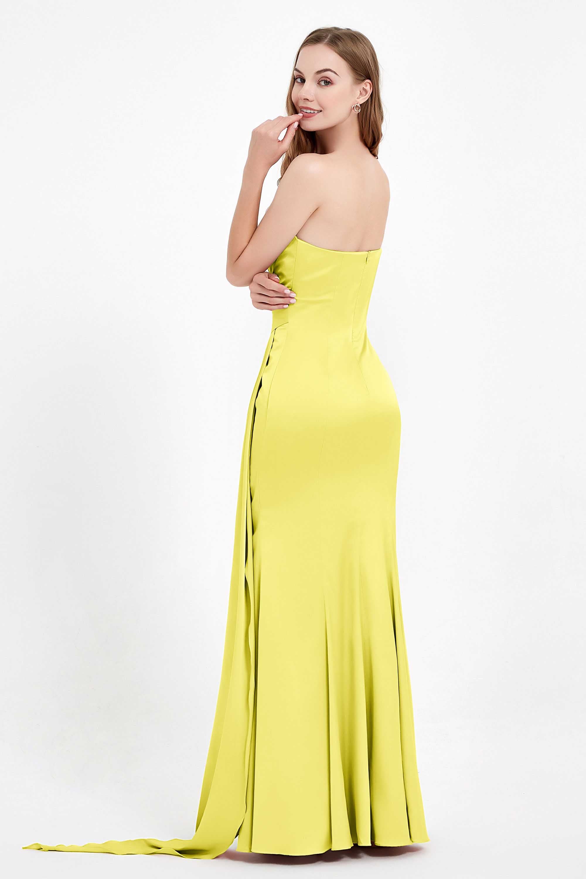 One Shoulder Satin Pleated Formal Evening Dress Sheath Prom Party Gowns